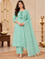 Mint Green Thread Embroidered Cotton 3-Piece Suit Set with Matching Dupatta HC3P31