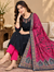 Classic Black and Pink Embroidered Vatican Silk 3-Piece Ethnic Suit Set with Printed Dupatta HC3P22